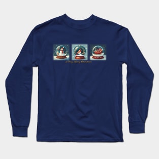 Three Christmas Snow Globes Long Sleeve T-Shirt